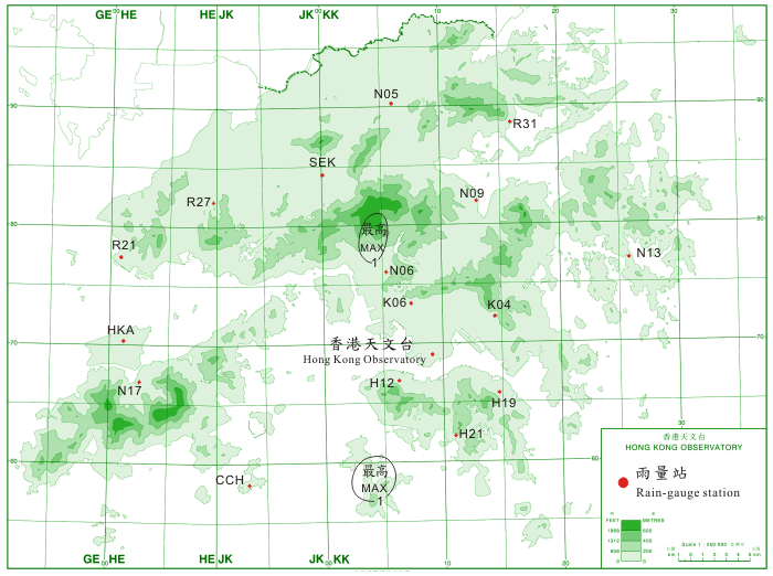Rainfall distribution for 24 - 26 August 2012 (isohyets are in millimetres).