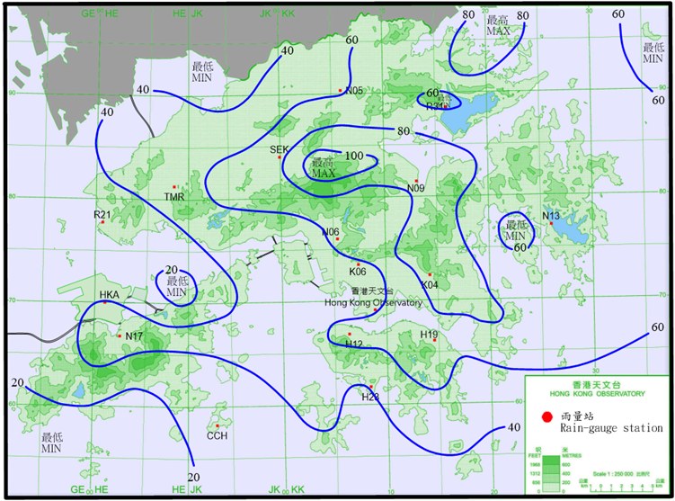 Rainfall distribution on 11 – 15 November 2024 (isohyets are in millimetres).