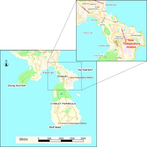 Location of the new automatic temperature station in Stanley.