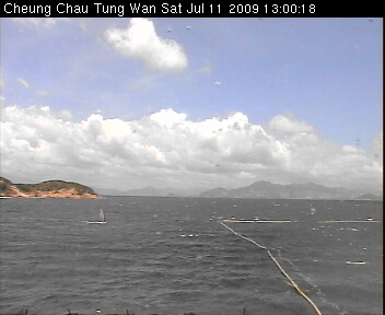 Weather conditions over the eastern waters of Cheung Chau at 1pm, July 11, 2009.