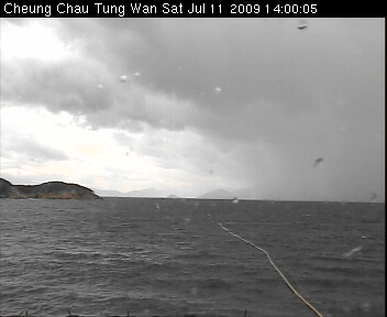 Figure 4: The weather conditions over the eastern waters of Cheung Chau deteriorated rapidly at 2pm with the approach of Tropical Storm Soudelor on July 11, 2009.