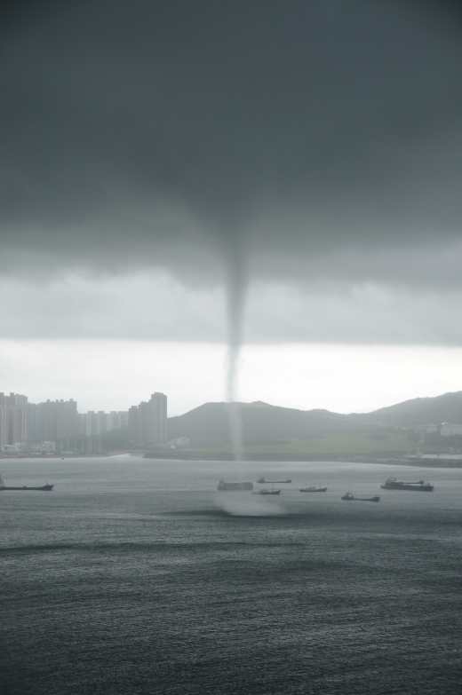 Fig. 1 Waterspout appearing near Siu Sai Wan (picture courtesy of Mr Thomas Chong)