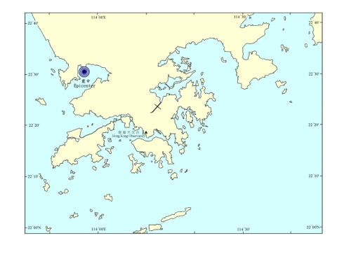 Location of the epicentre