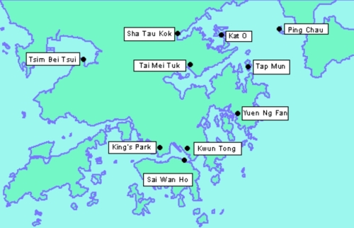 Figure 1  Locations of the ten radiation monitoring stations of the Observatory