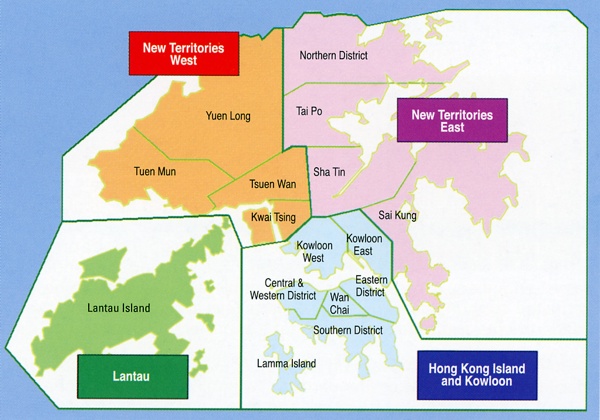 The delineation of the regions