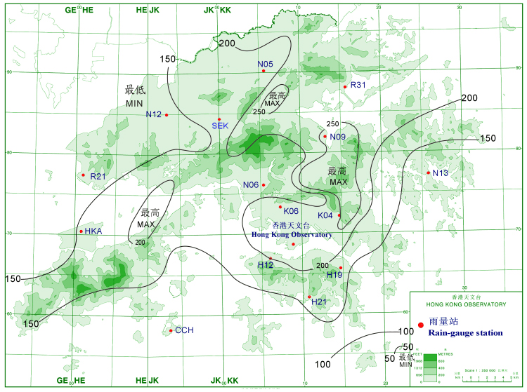 Rainfall distribution on 17 - 20 April 2008