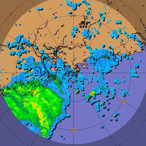 Radar echoes of Neoguri at 8 a.m. on 19 April 2008.