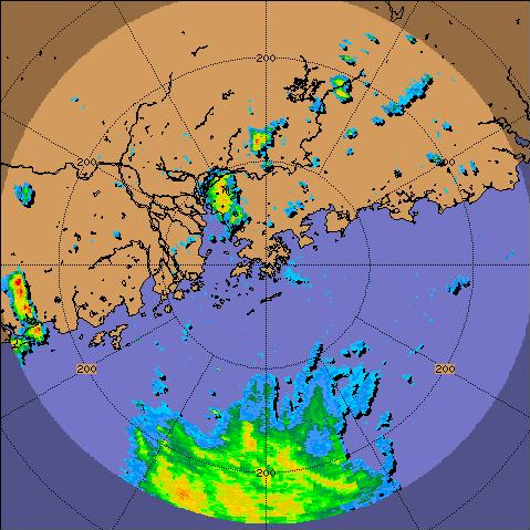 Radar echoes of Fengshen at 4 p.m. on 24 June 2008.
