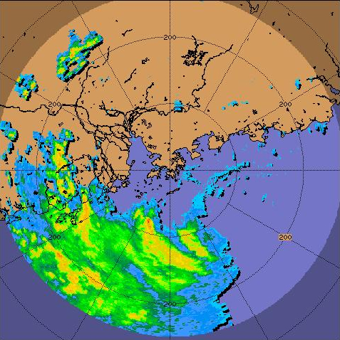Radar echoes of Fengshen at 10 p.m. on 24 June 2008.