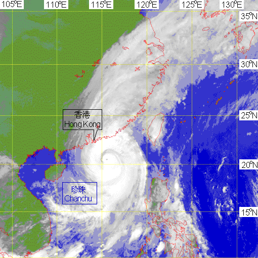 Infra-red imagery at around 8 a.m. on 17 May 2006 of Chanchu.