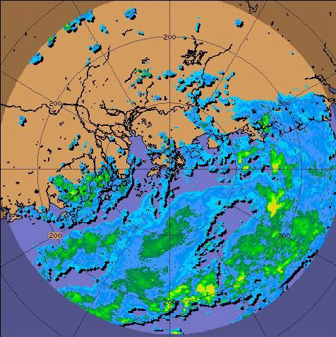 8 p.m. on 10 August 2007. Radar echoes of Pabuk.
