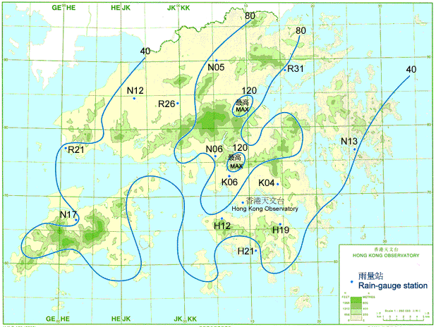 Rainfall distribution on 24 - 25 August 2006