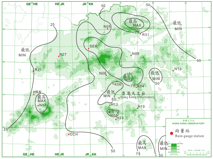 Rainfall distribution on 17 - 19 July 2014