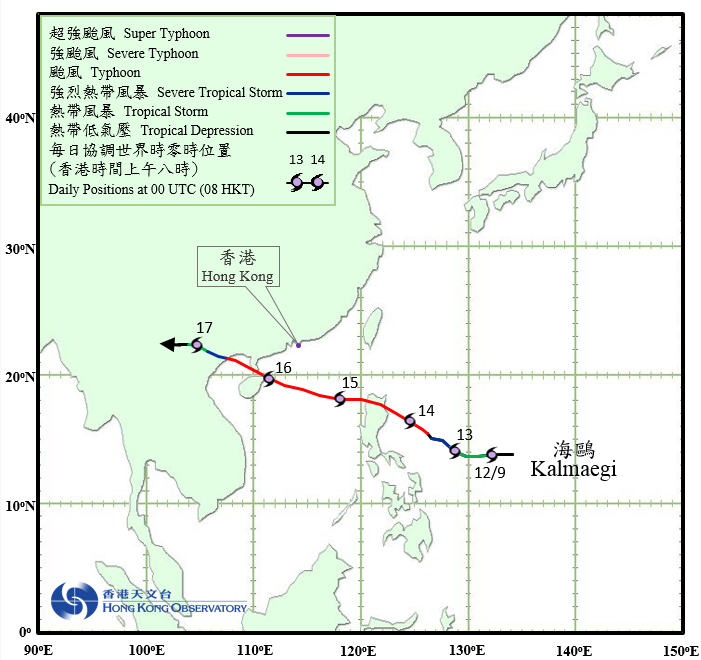 Track of Typhoon Kalmaegi (1415)