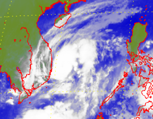 Satellite picture of Severe Tropical Storm Sinlaku (1421)