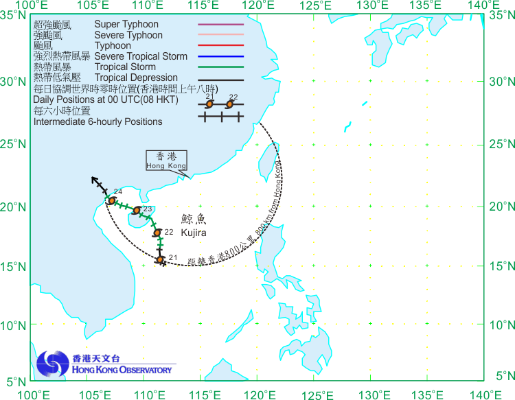 Track of Kujira (1508) on 20 – 25 June 2015