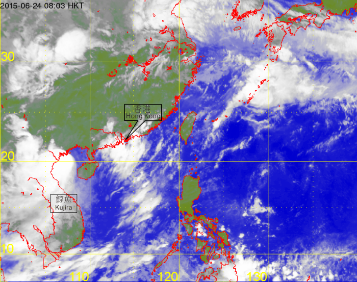 Infra-red satellite imagery around 8:00 a.m. on 24 June 2015 