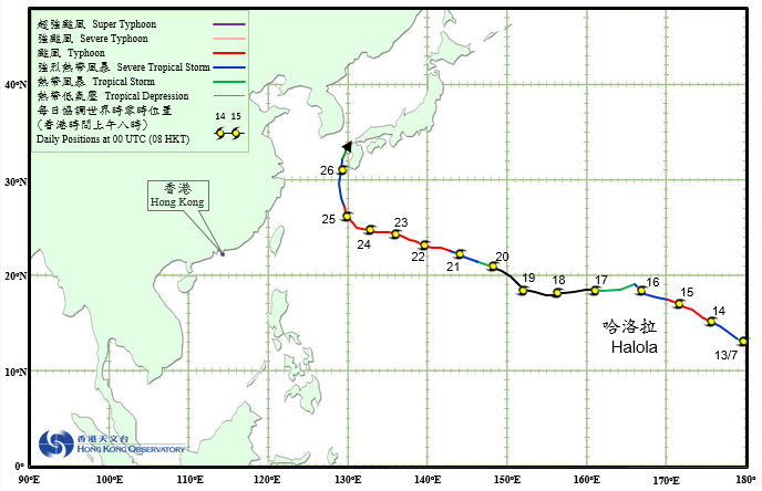 Track of Typhoon Halola (1512)