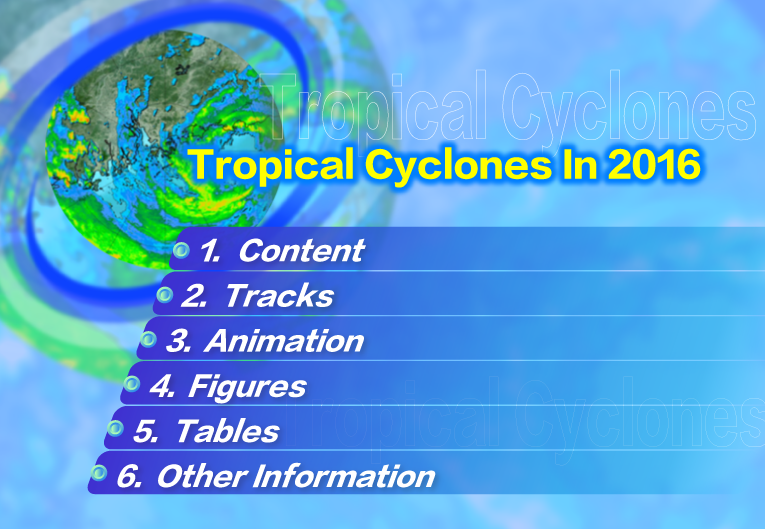 TROPICAL CYCLONES IN 2016