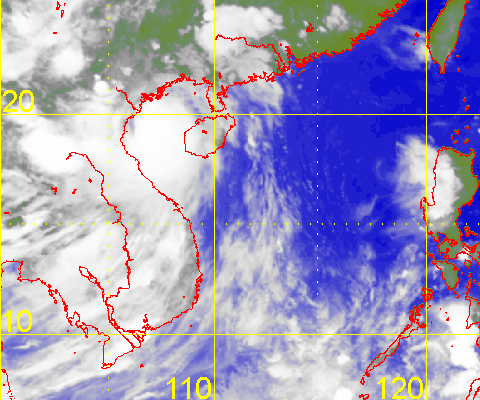 Satellite picture of Severe Tropical Storm Mirinae