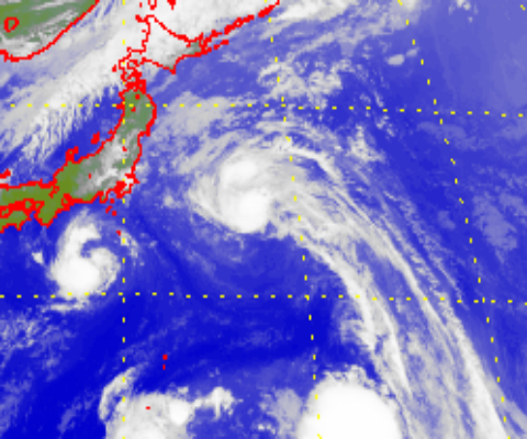 Satellite picture of Tropical Storm Kompasu