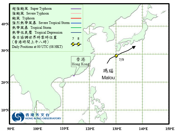 Track of Tropical Depression Malou