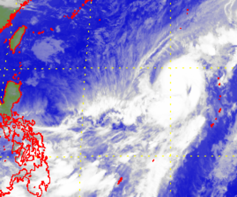 Satellite picture of Typhoon Meari
