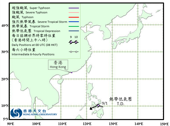 Track of Tropical Depression