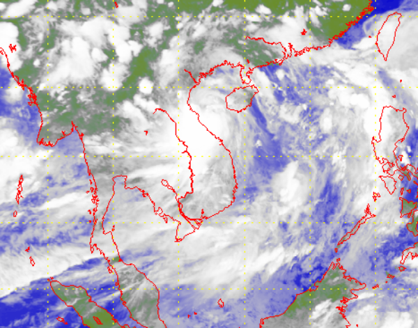 強烈熱帶風暴塔拉斯的衛星圖片 