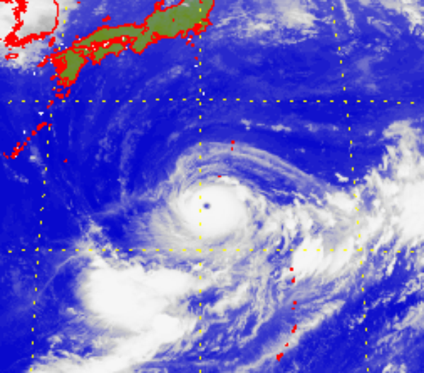 超強颱風奧鹿的衛星圖片 