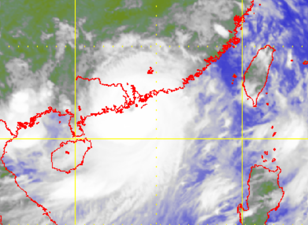 超強颱風天鴿的衛星圖片 