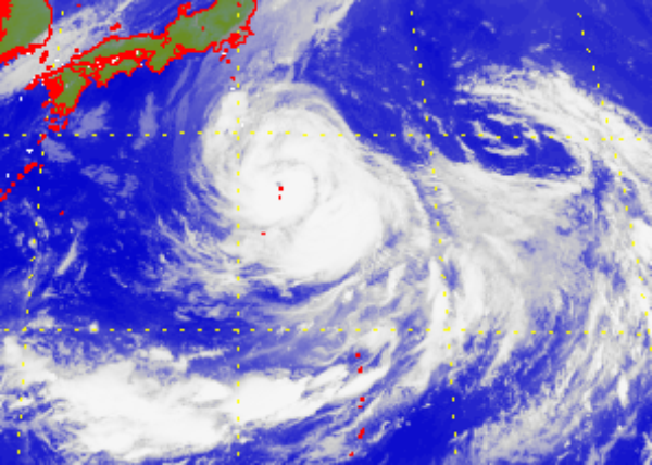 Satellite picture of Typhoon Sanvu