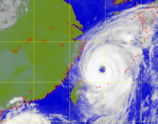 超強颱風泰利的衛星圖片 