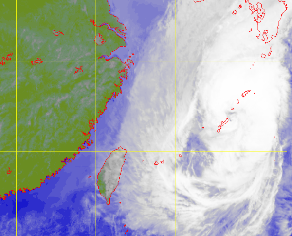 Satellite picture of Typhoon Saola