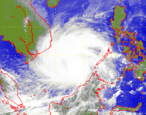 Satellite picture of Typhoon Tembin