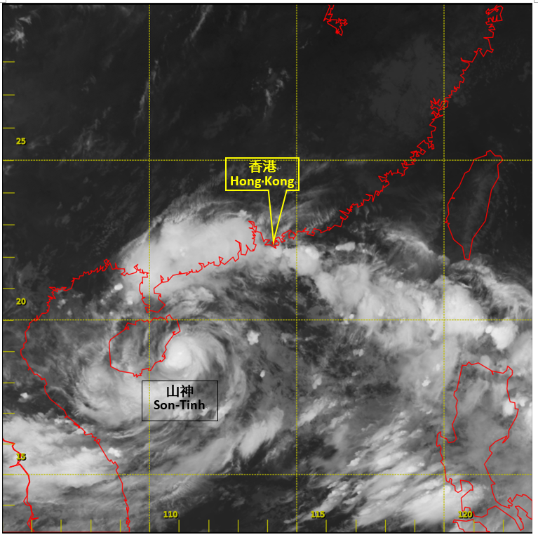 Infra-red satellite imagery around 2 a.m. on 18 July 2018.