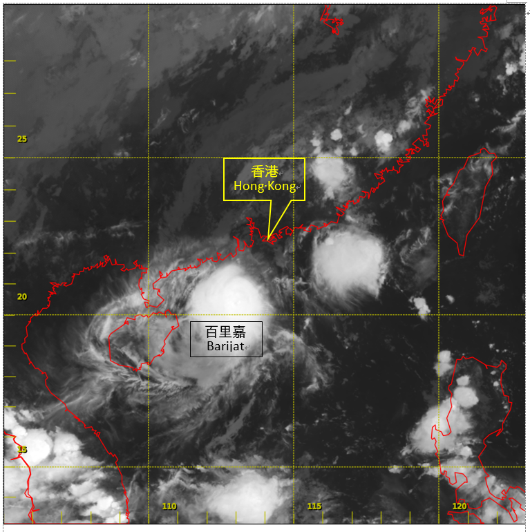 Infra-red satellite imagery around 8 p.m. on 12 September 2018.
