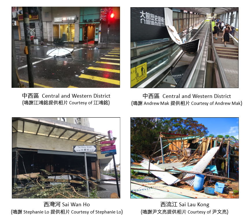 Widespread damages by ferocious winds during the passage of Mangkhut.