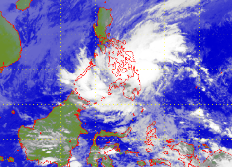 Satellite picture of Tropical Storm Sanba