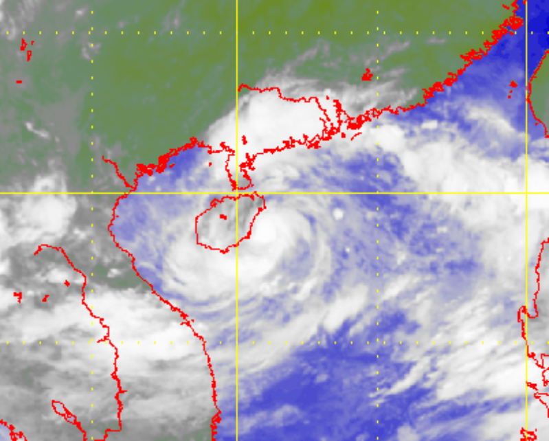 熱帶風暴山神的衛星圖片 