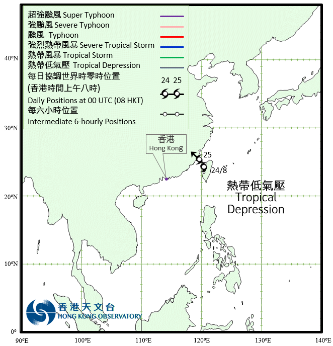 熱帶低氣壓的路徑圖