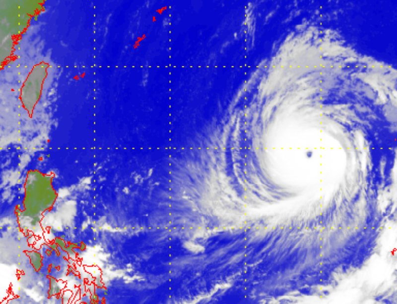 超強颱風飛燕的衛星圖片 
