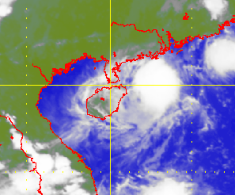 Satellite picture of Tropical Storm Barijat