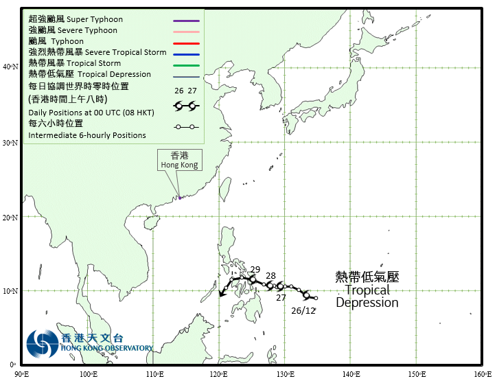 Track of Tropical Depression