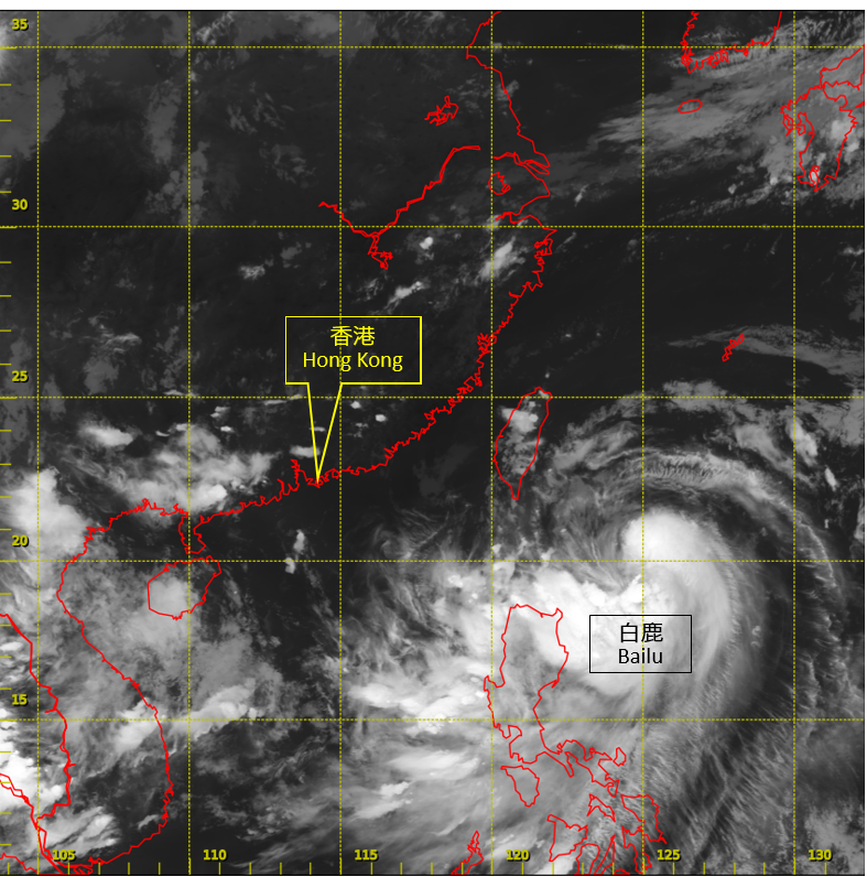Infra-red satellite imagery at around 8 p.m. on 23 August 2019.