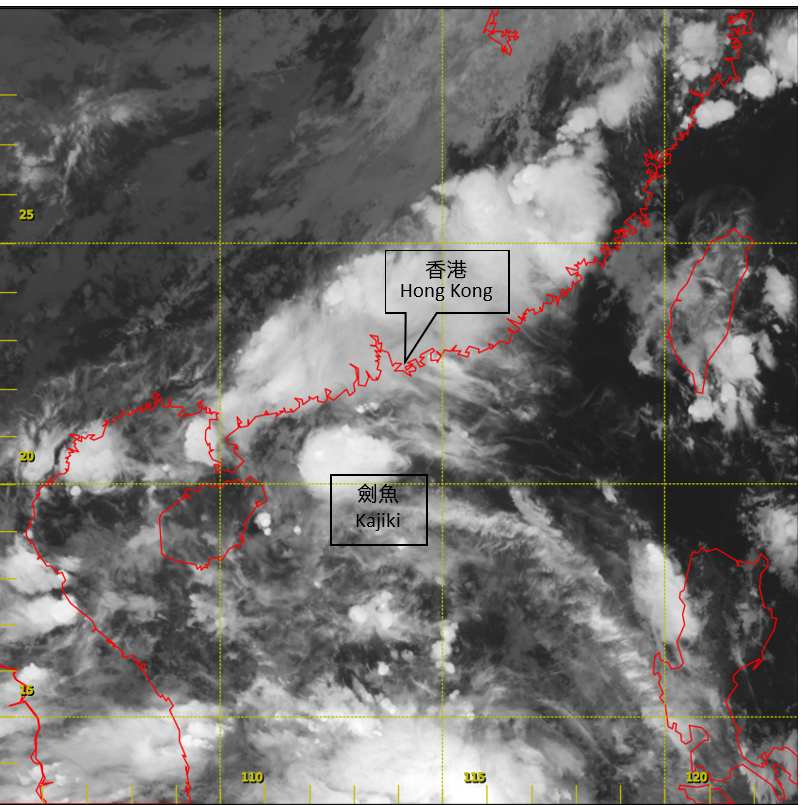 Infa-red satellite imagery around 9 p.m. on 1 September 2019.