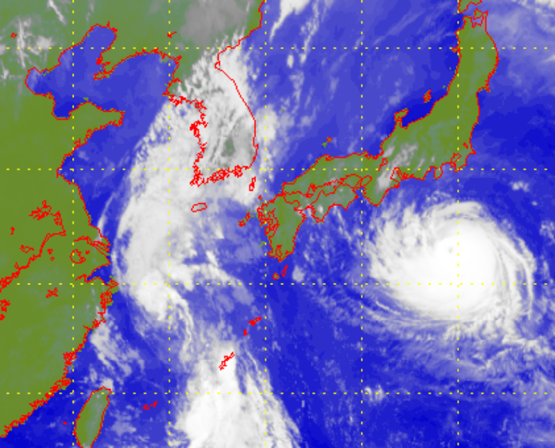 Satellite picture of Severe Typhoon Faxai