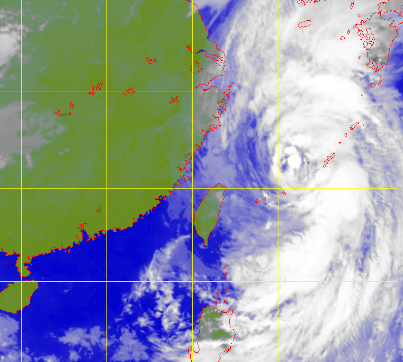 Satellite picture of Typhoon Tapah