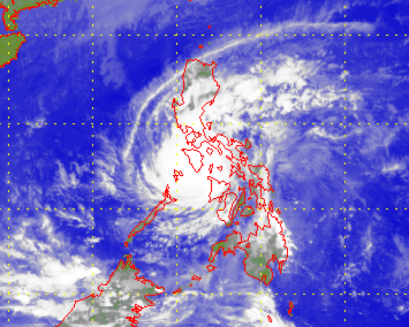 Satellite picture of Typhoon Phanfone