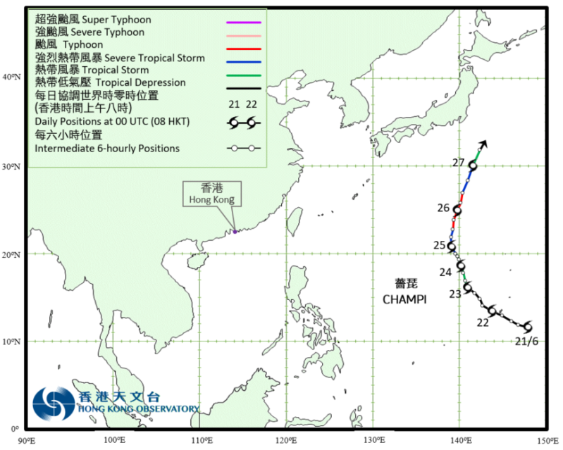 Track of Typhoon Champi (2105)